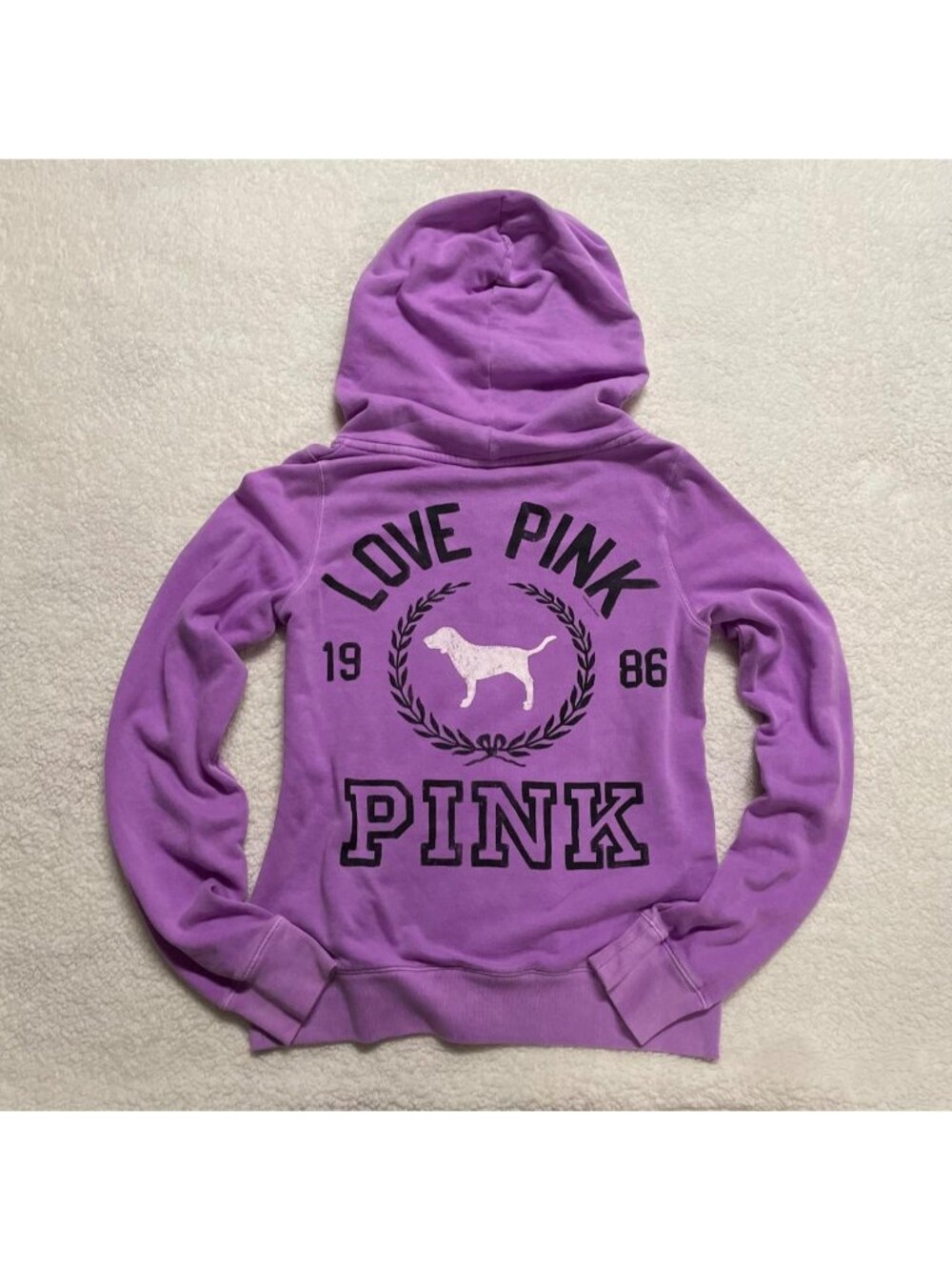 2000s Victoria's Secret PINK purple zip up hoodie
